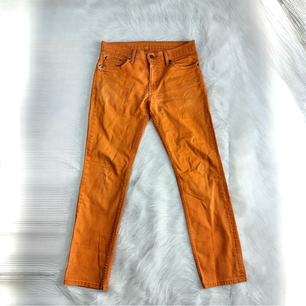 Levi's 511 Slim Fit Jeans Men's 30x30 Orange Rust Burnt Sienna Cotton Blend